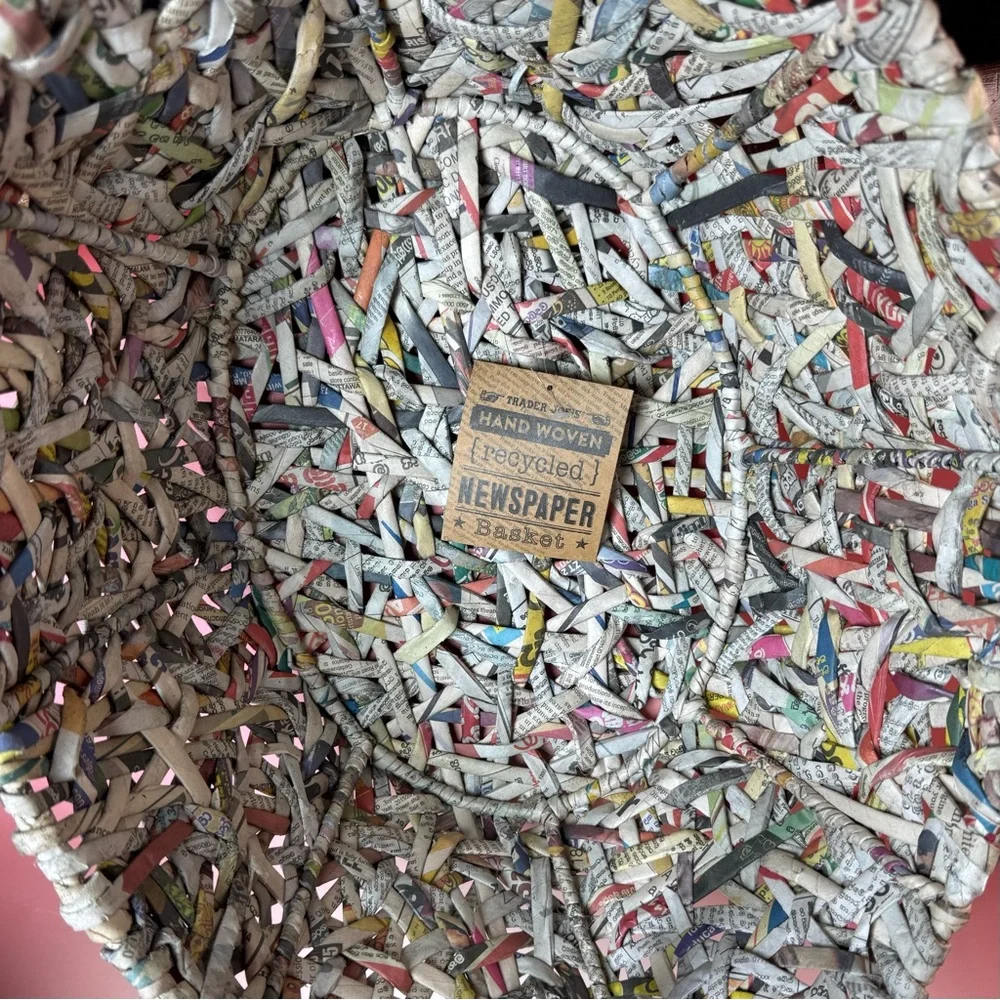 Trader Joe's Recycled Newspaper Hand Woven Basket